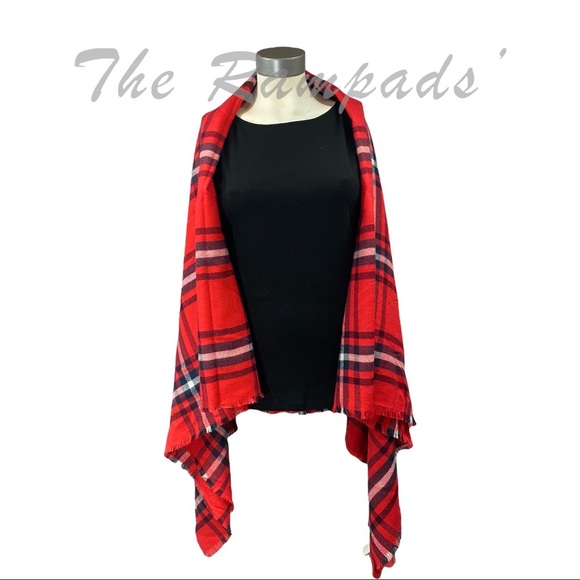 NWT Ann Taylor Plaid Pattern Winter Scarf - Picture 3 of 8